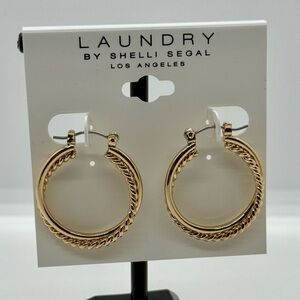 Laundry By Shelli Segal Gold Twisted Hoop‎ Earrings